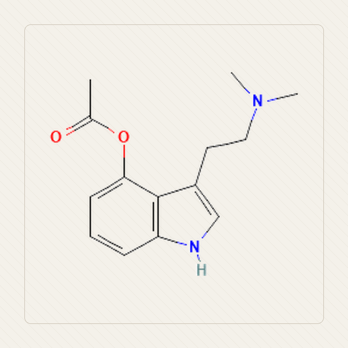 4-AcO-DMT, ilustração educacional da fórmula molecular