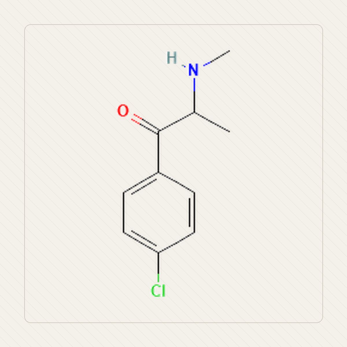 4-CMC, ilustração educacional da estrutura molecular