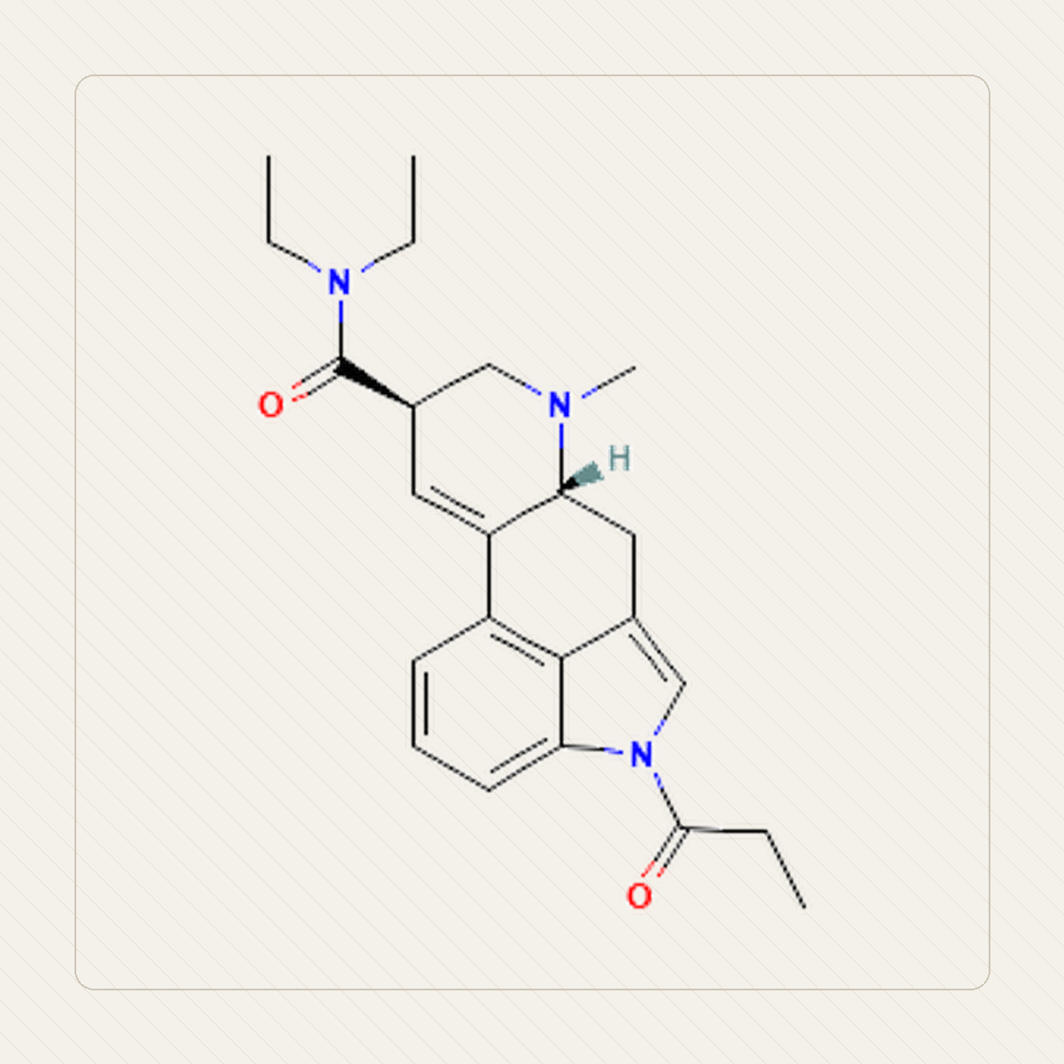 1P-LSD, ilustração educacional da fórmula molecular