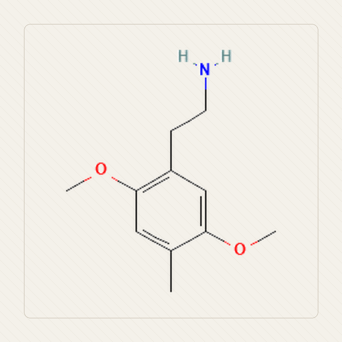2C-D, ilustração educacional da estrutura molecular