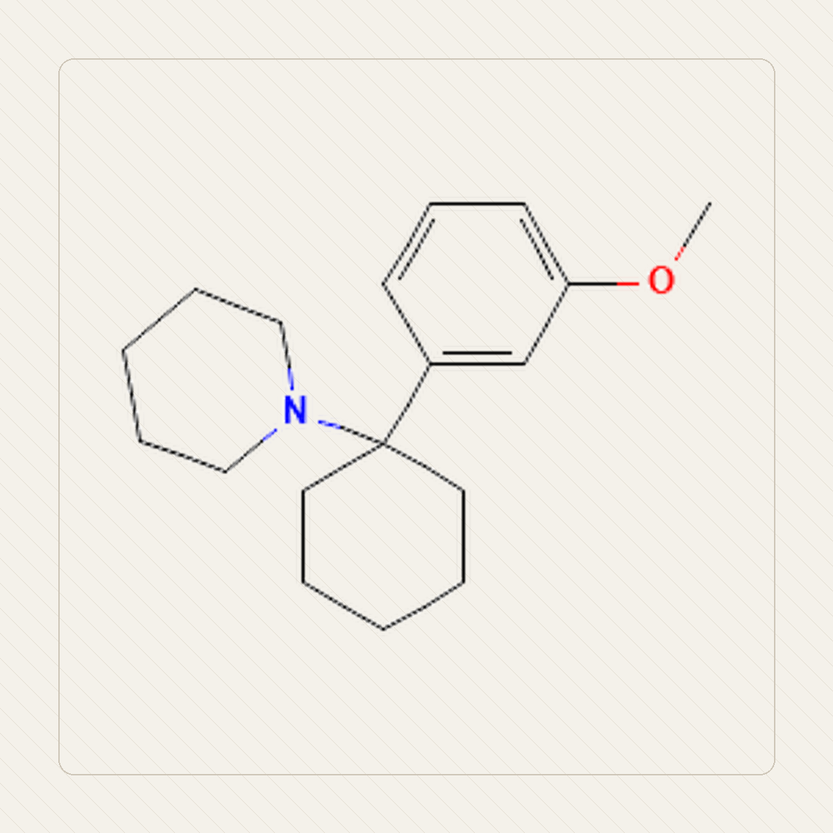 3-MeO-PCP, ilustração educacional da fórmula molecular