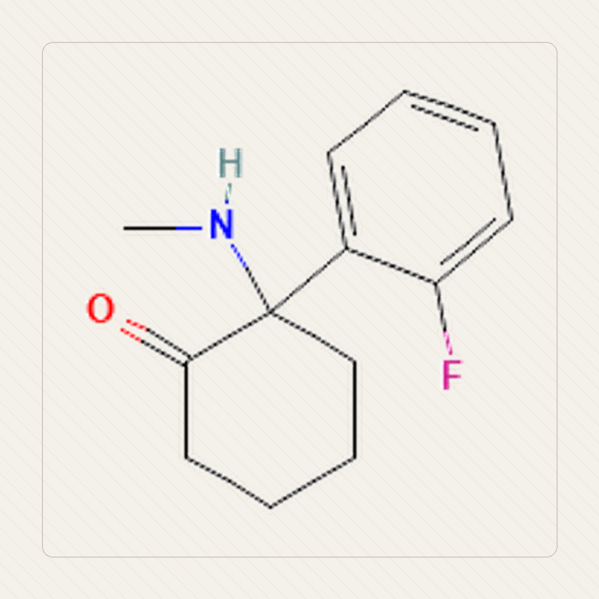 2-FDCK, ilustração educacional da fórmula molecular